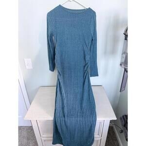 Long Sleeve Ribbed Knit Maxi Dress